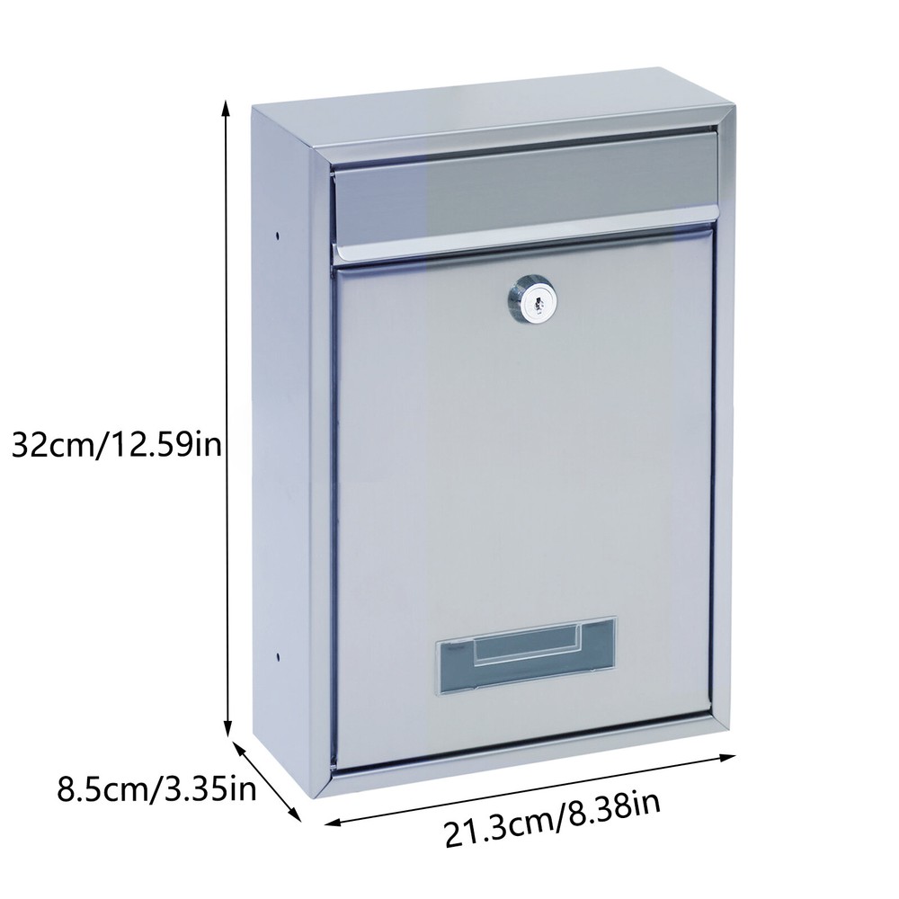 Mail Box Wall Mount Locking Mailboxspaper Letter box Lockable Post Box 2 Key