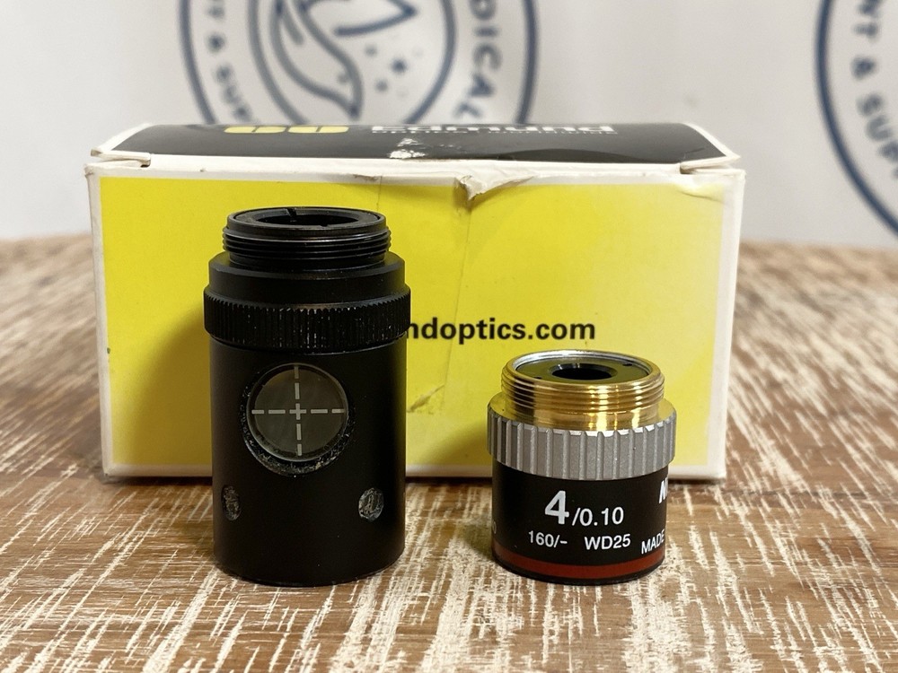 Nikon 4 4/0.10 160/-WD25 Microscope Objective