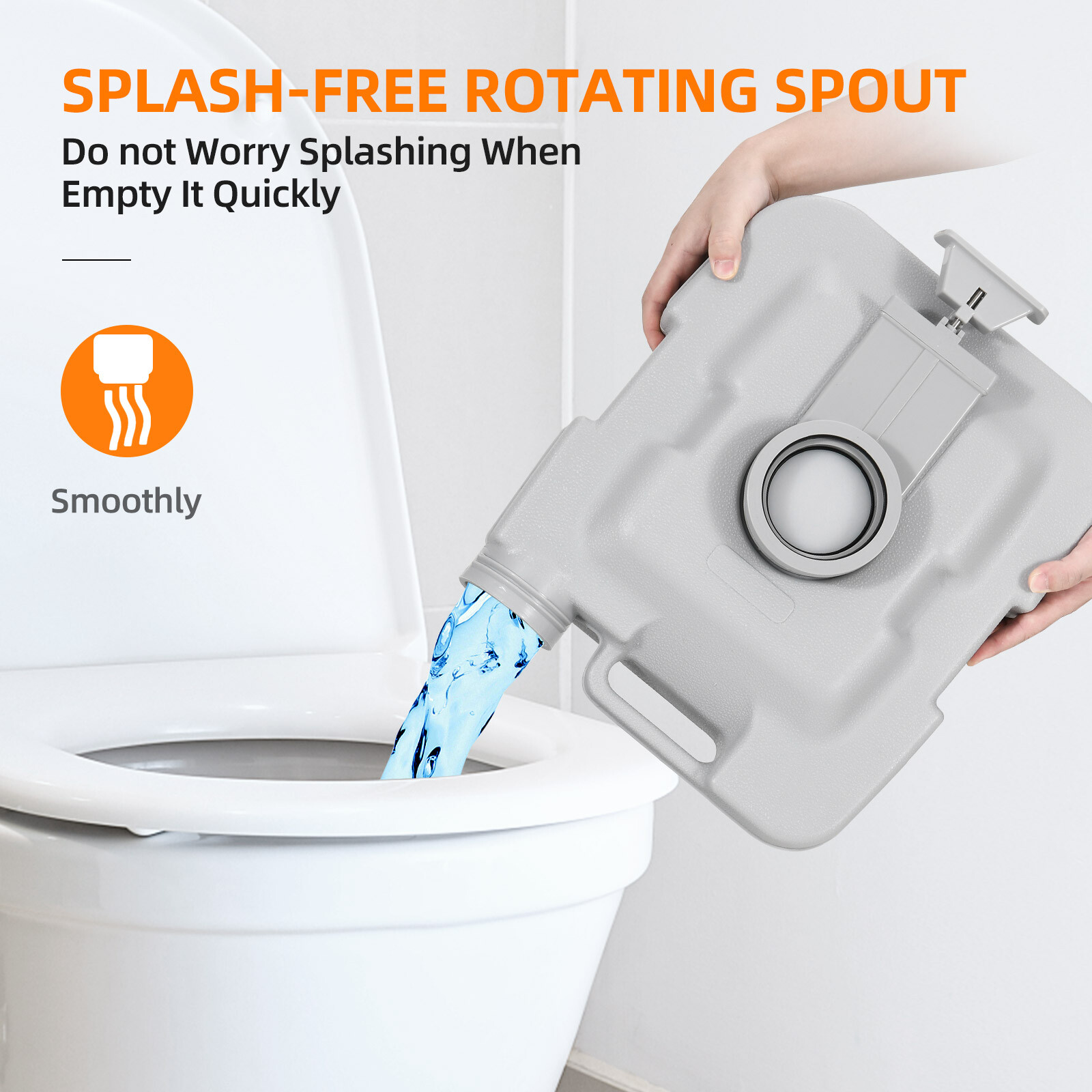 2.6 Gallon 10L Portable Toilet Flush Commode Potty Outdoor Indoor Travel Camping