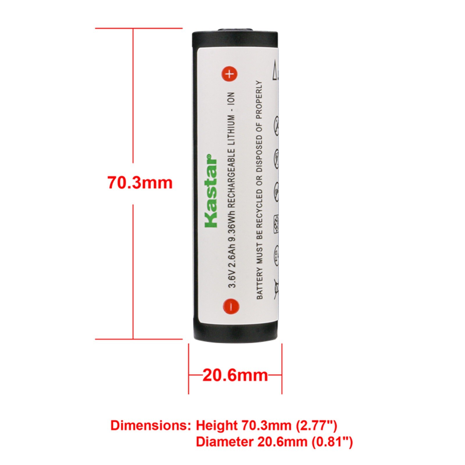 Kastar 2600mAh Battery for Streamlight 74175 Li-ion Battery, Strion Switchblade
