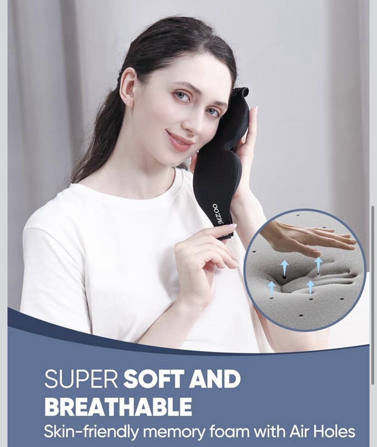 MZOO Luxury Sleep Eye Mask for Side Sleepers, Men & Women, Zero Eye Pressure, 3D