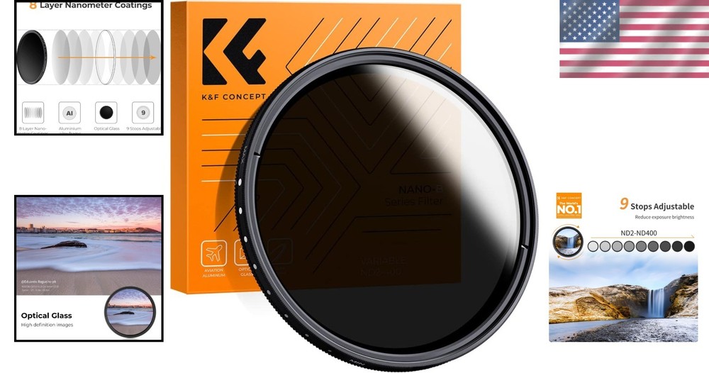 ND Filter 58mm 1-9 Stops with Microfiber Cloth