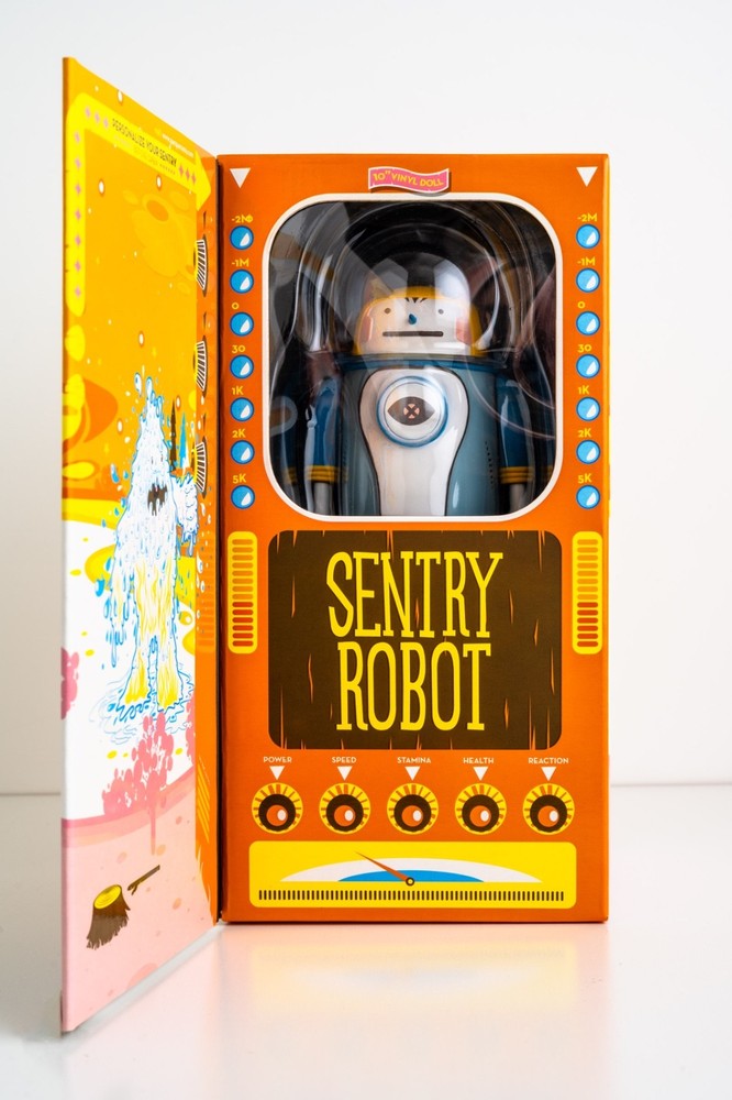 Parquerama Sentry Robot 10" Kaching Brands 2007 Signed Box
