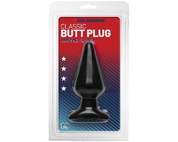 Doc Johnson Classic Butt Plug - Smooth Black - Large Size Toy