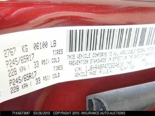 Speedometer Cluster MPH Fits 07 COMMANDER 72219