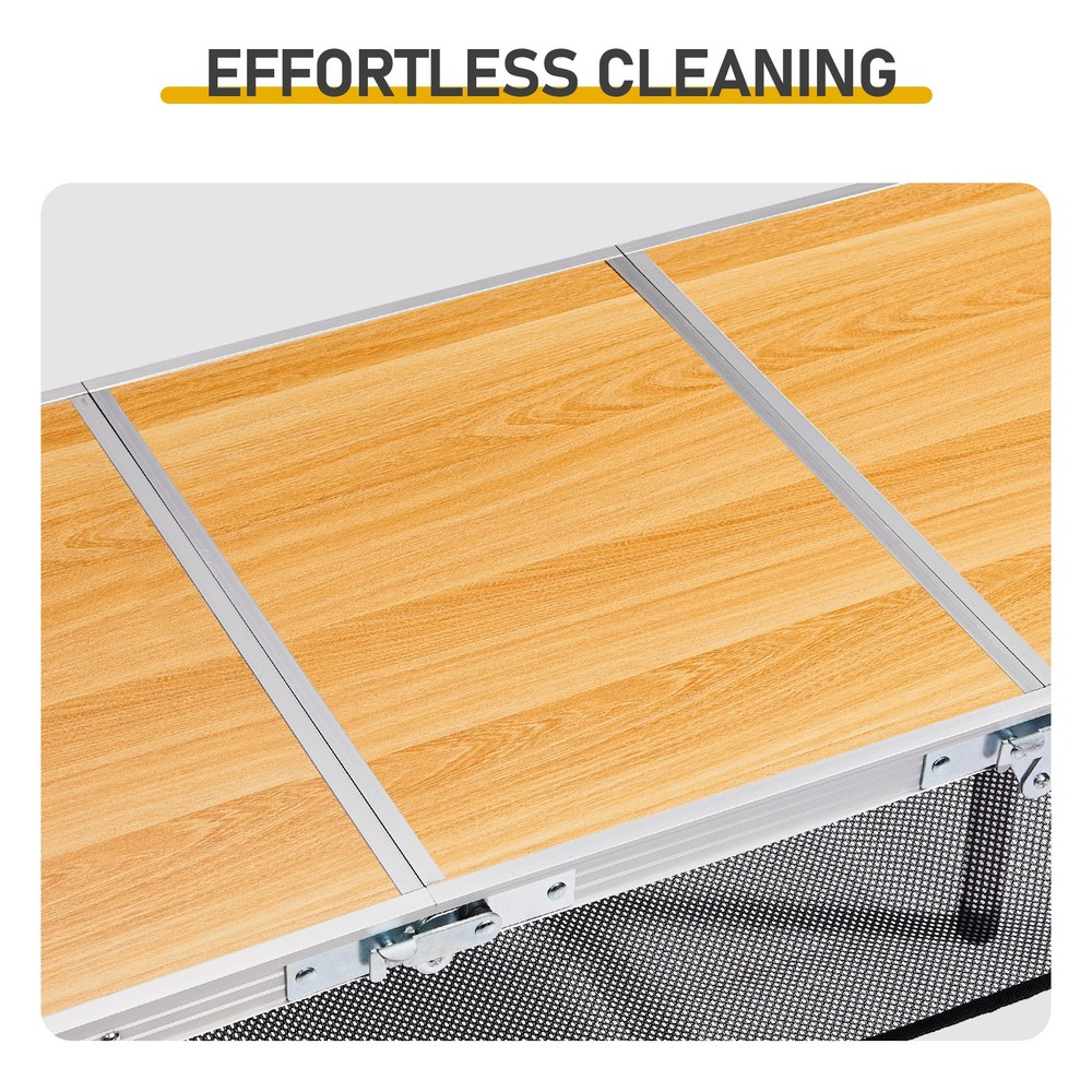 Small Aluminum Foldable Lightweight Patio Side Table with Carry Handle