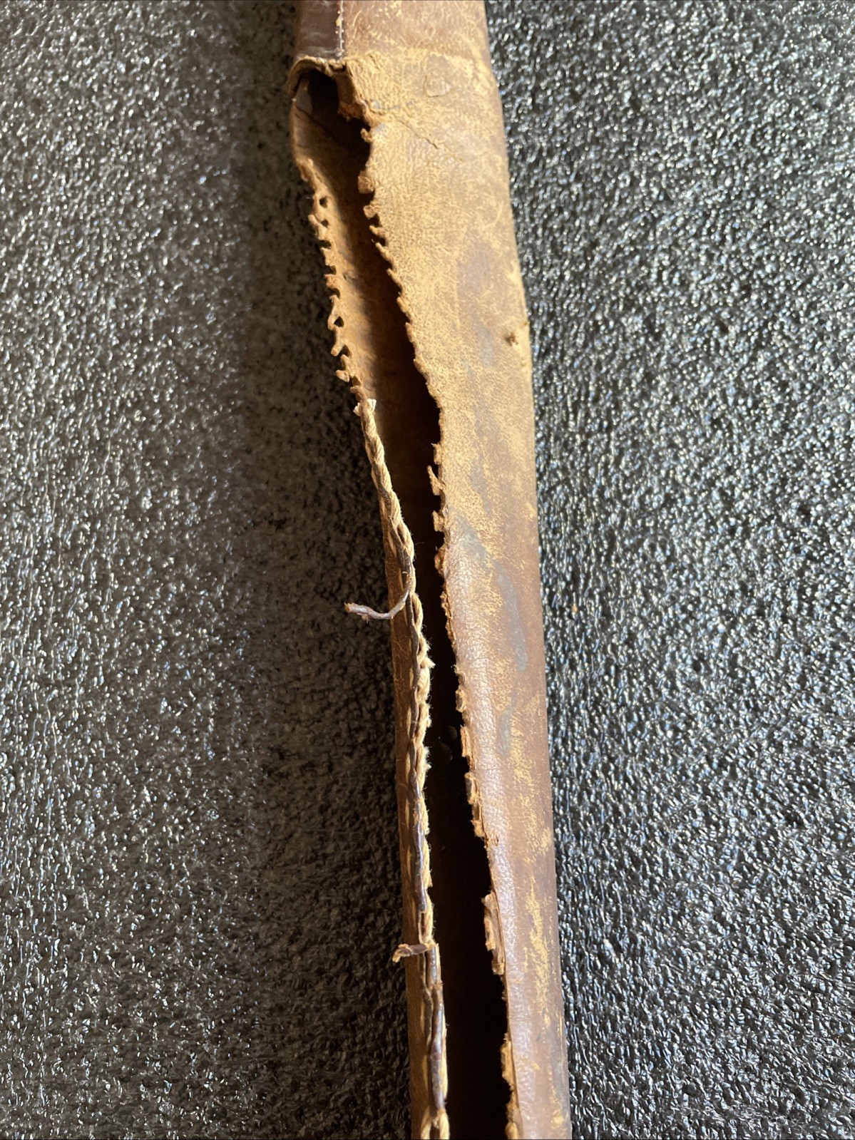 ORIGINAL WWII WW2 JAPANESE SWORD LEATHER SCABBARD COVER FOR PARTS OR REPAIR