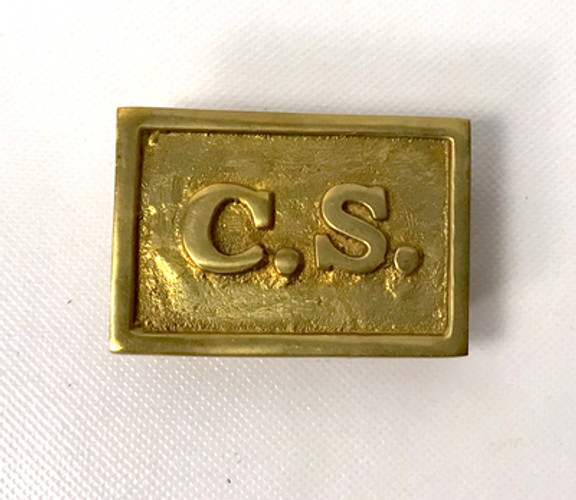 Civil War Confederate Square C.S. Brass Buckle