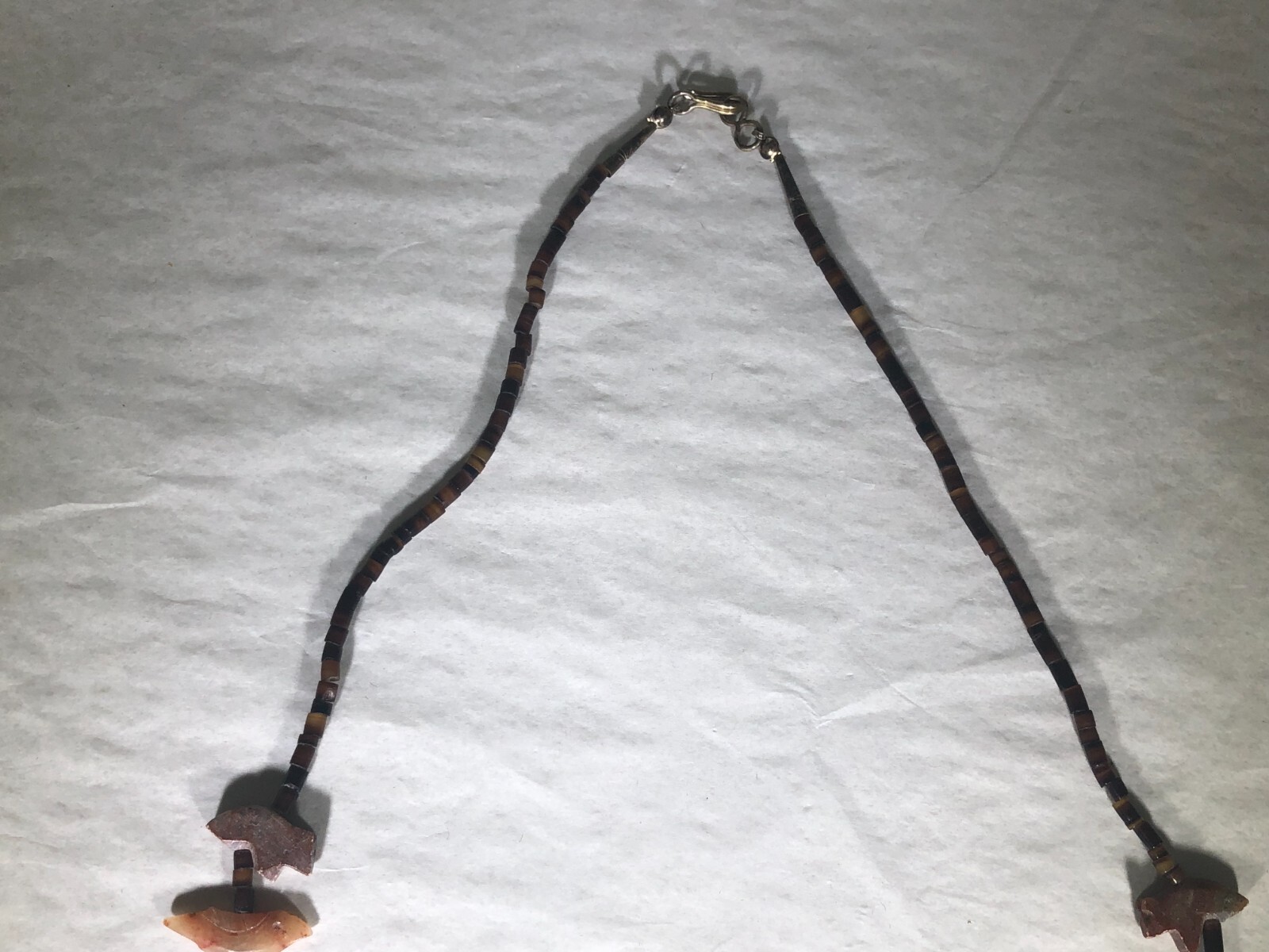 RARE VINTAGE ANTIQUE SOUTH WESTERN NATIVE AMERICAN HAND CARVED FETISH NECKLACE