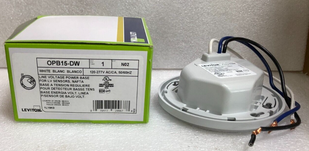 Leviton OPB15-DW Occupancy Sensor Power Base (Qty. 1)