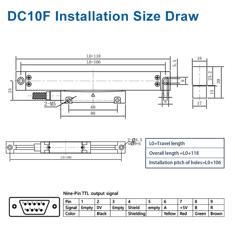 2Axis Metal DRO Digital Readout Display Linear Optical Scale Kit Customized Size