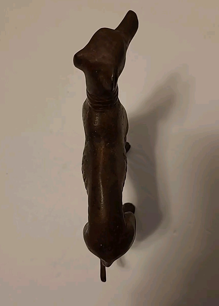 GREYHOUND Dog Figurine/Sculpture 19th C. Bronze 5 1/4" H x 7" L