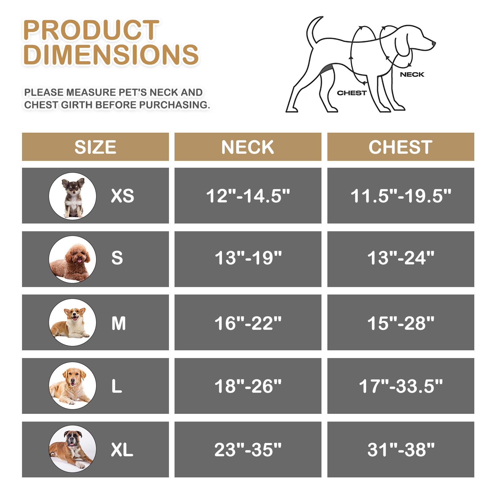 No Pull Reflective Dog Pet Harness Control Handle Adjustable Control Vest Brown