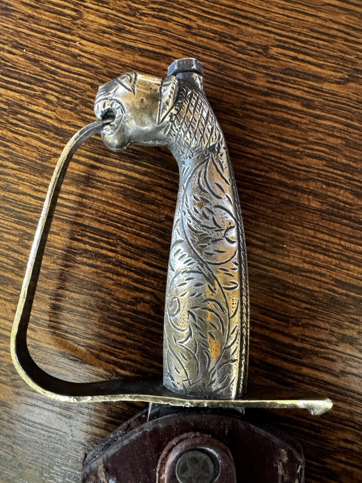 19thC 1800s Antique Animal Head DIRK NAVAL FIGHTING KNIFE DAGGER