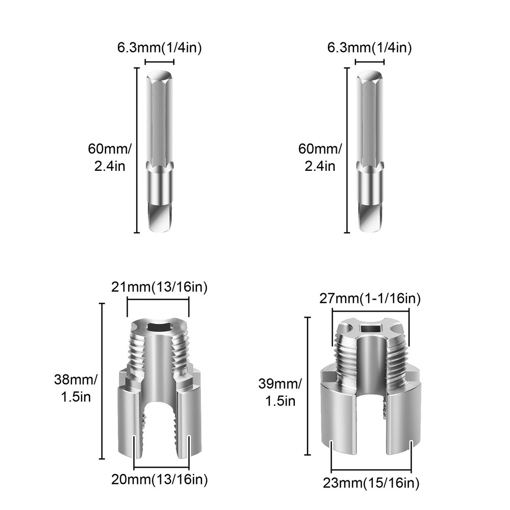 2x Integrated Internal & External Pipe Threading Tool For 1/2'' 3/4'' Water Pipe
