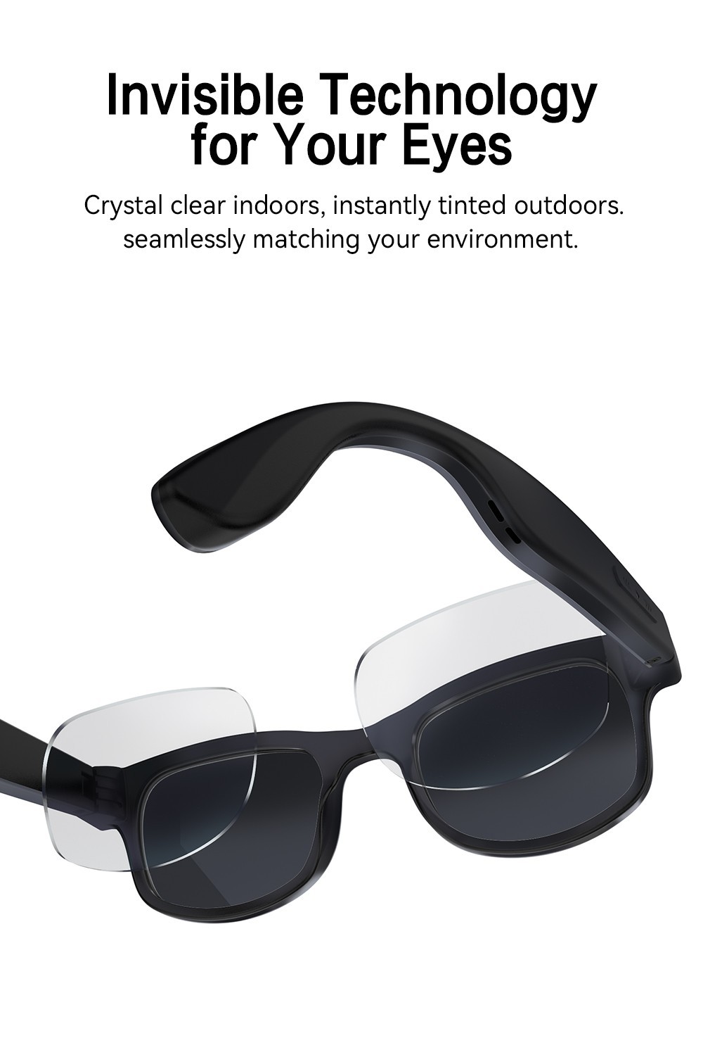 AI Smart Glasses 8MP Camera 4k HD Video Real-Time Translation Image Recognition