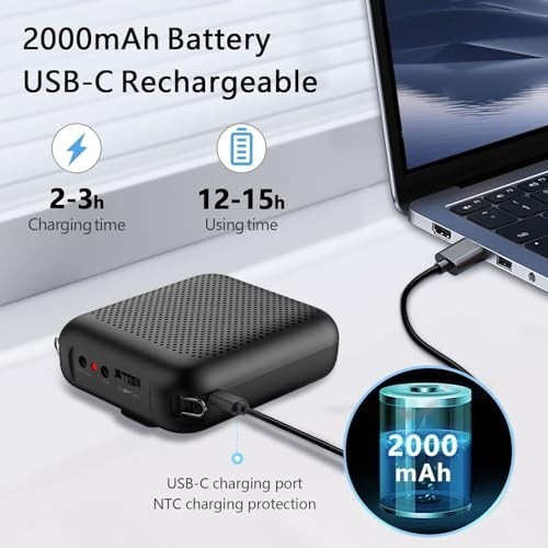 Portable Bluetooth Voice Amplifier, Mini Wired Microphone Headset for Teaching,