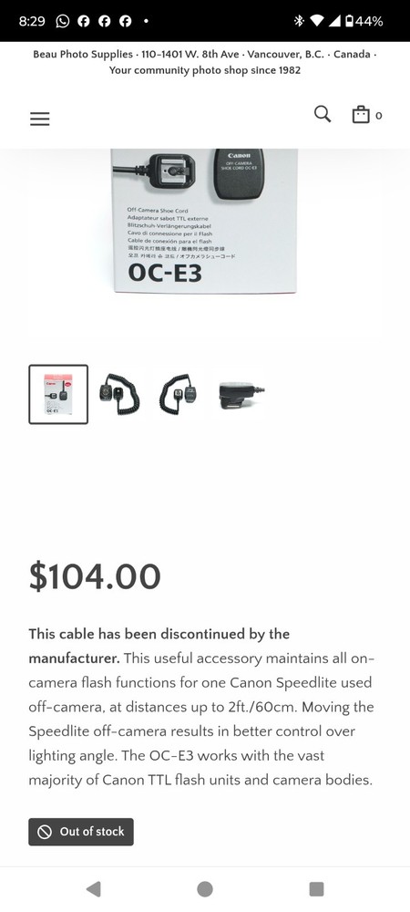 External flash for canon