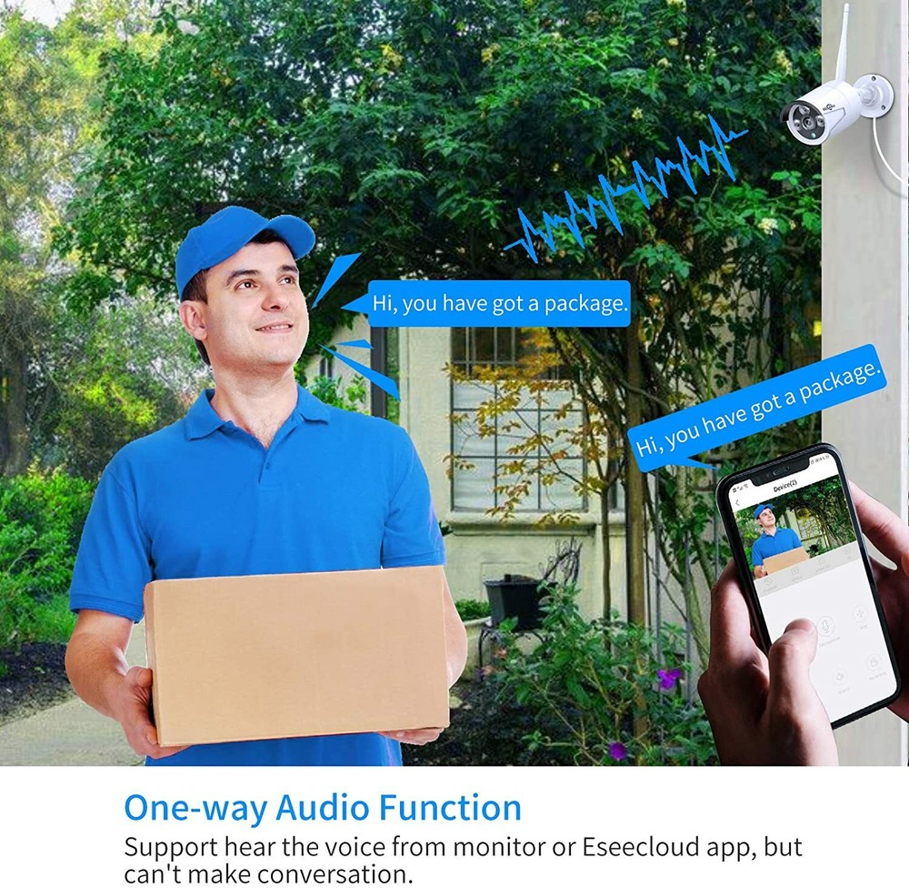 HISEEU 3MP Outdoor Security Camera For Hiseeu Wireless Security Camera System