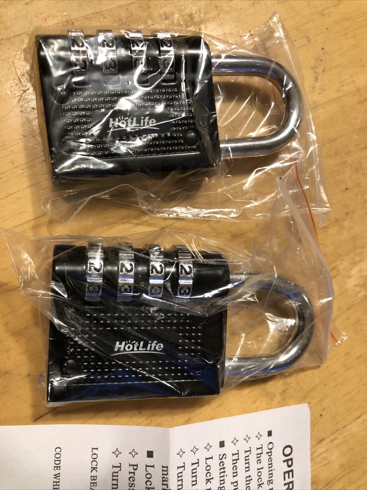 2 Pack - Padlock Heavy Duty 4-Digit Re-settable Combination Lock For Multi- Use