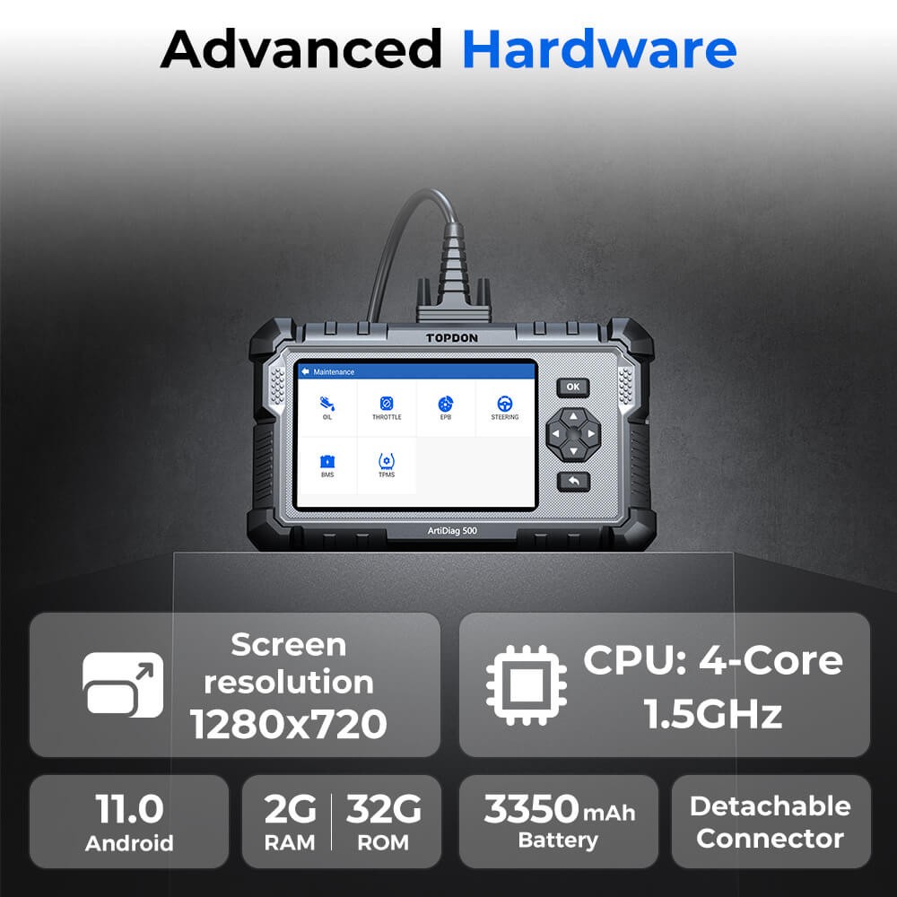 TOPDON Automotive OBD2 ABS SRS Reset Diagnostic Scanner Tool OBD Car Code Reader