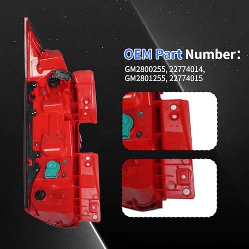 Tail Light Assembly Compatible with Cadillac SRX 2010-2016 Red Driver Left Side