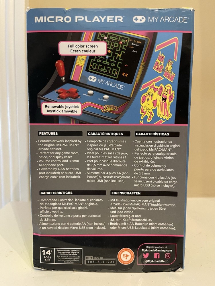 Ms Pac Man My Arcade Micro Player Retro Mini Arcade Machine NEW