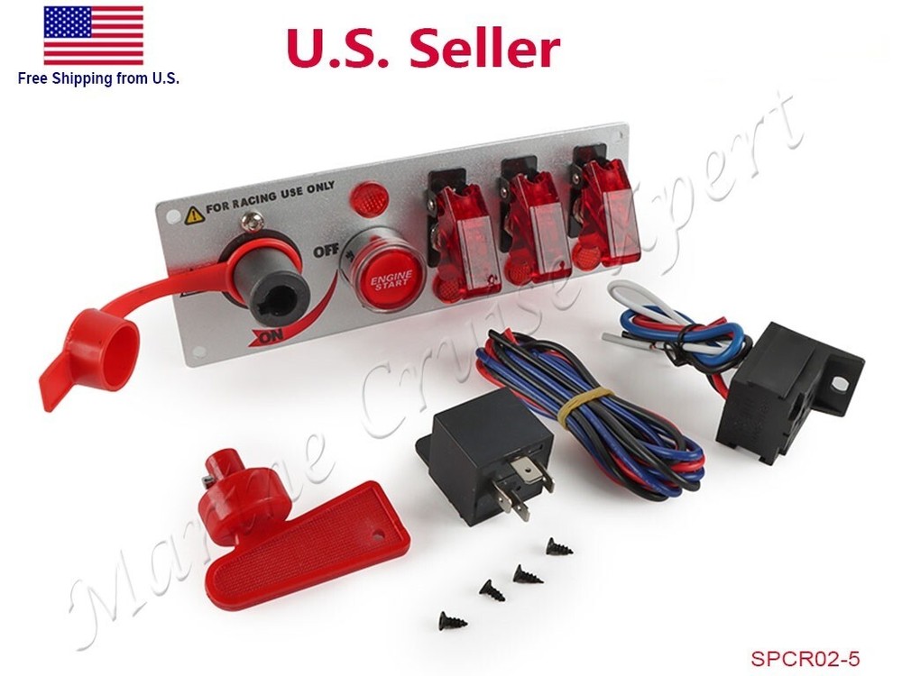 Ignition Racing Car Switch Panel Engine Start Push Button ON OFF LED Toggle 12V