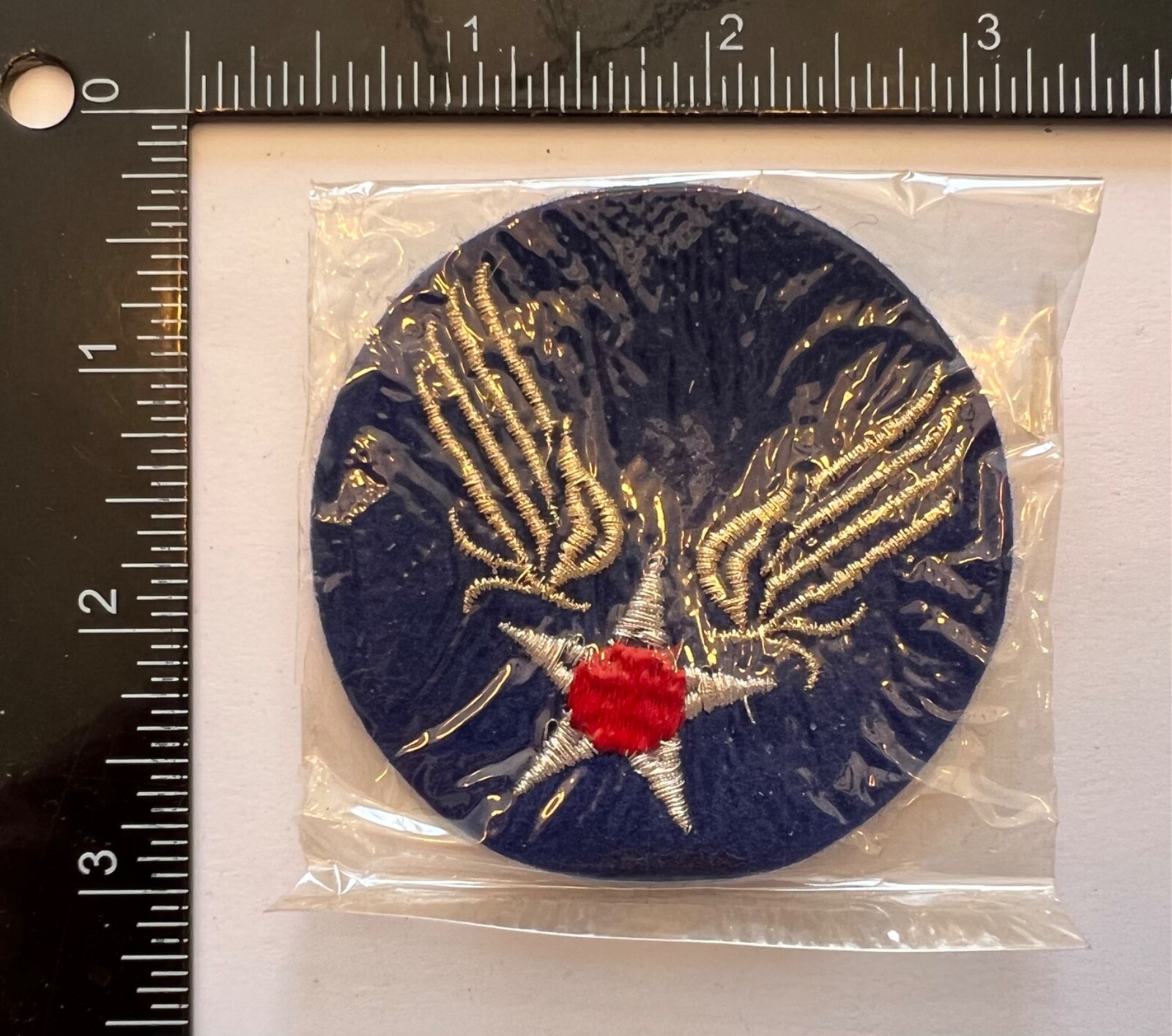 WWII US Army Air Force AAF Bullion Tinsel US Made Mint in Cellophane Felt Patch