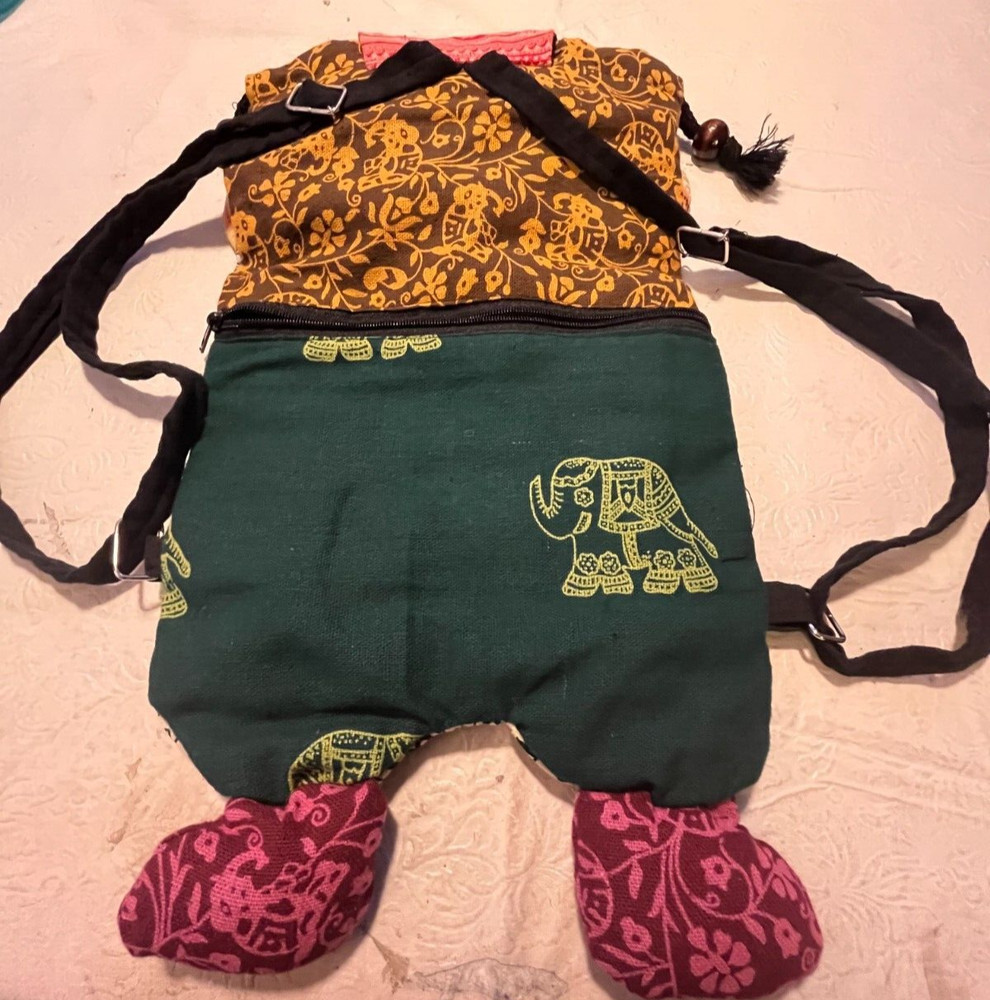 Child Animal Elephant Multicolor Backpack