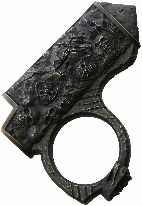 Bastinelli Creations Mini Bic Lighter Case Bronze Construction Finger Ring 228