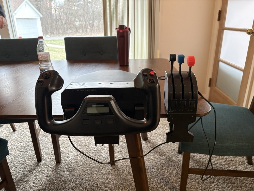 Logitech Flight Yoke System Simulator Controller & Throttle Quadrant Set