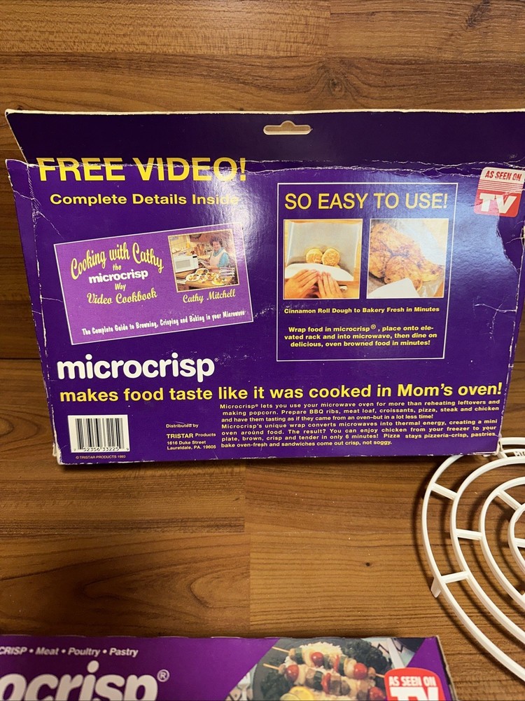 Microcrisp Kit ~ Microwave Crisping / Browning Wrap With Tray & Guide Open Box