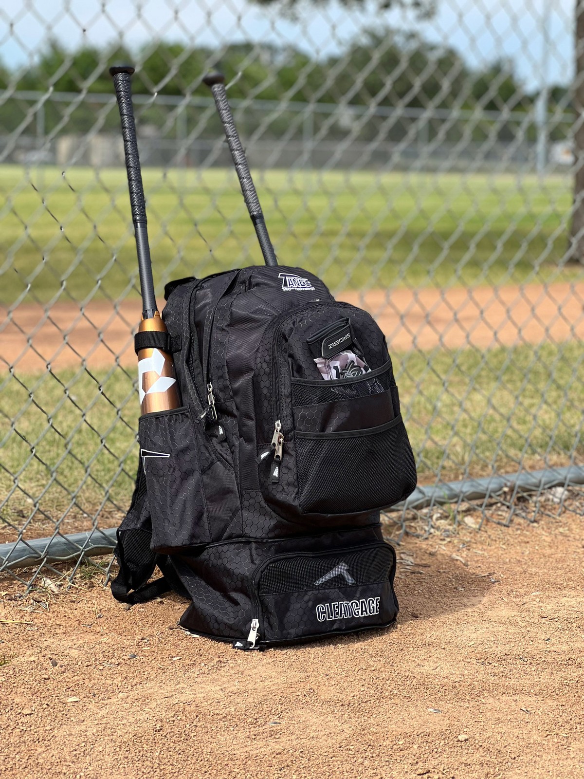 Tanel 360 Bat Pack Baseball/Softball Backpack Bag - Black