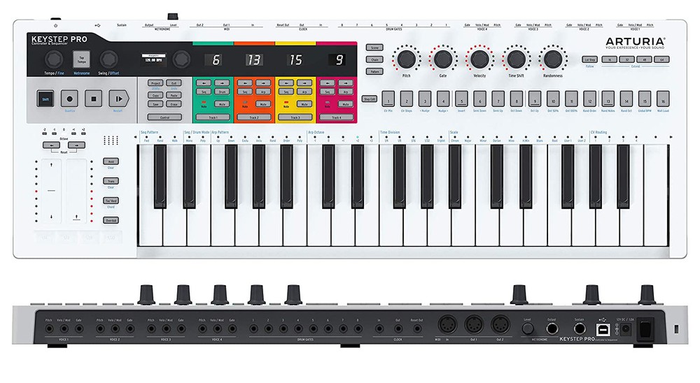 Arturia KeyStep Pro 37-Key USB/MIDI/CV Keyboard Controller and Sequencer -White