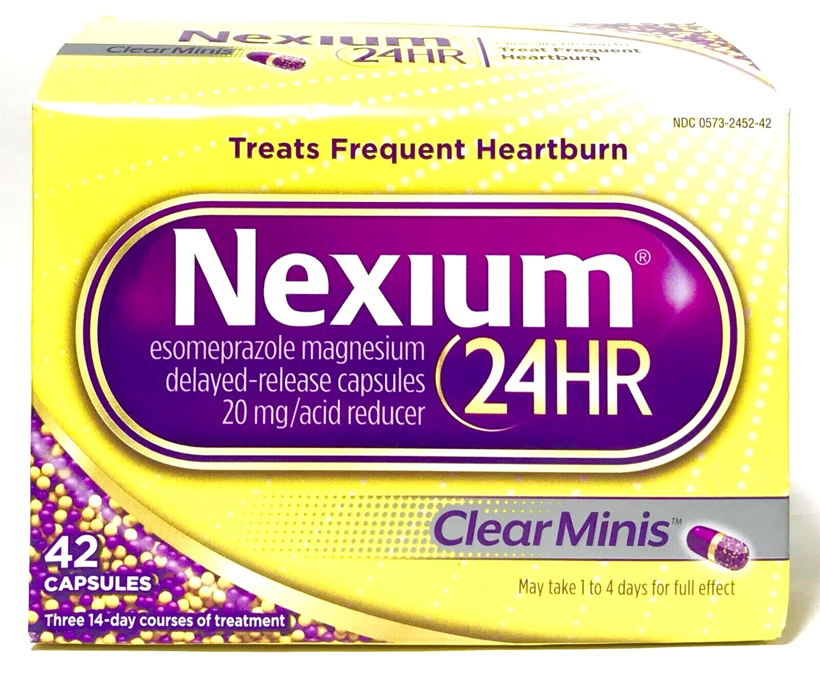 NEXIUM 24HR 2 X 42 (84) * CLEAR MINIS * ESOMEPRAZOLE MAGNESIUM 20mg EX 05/2025+