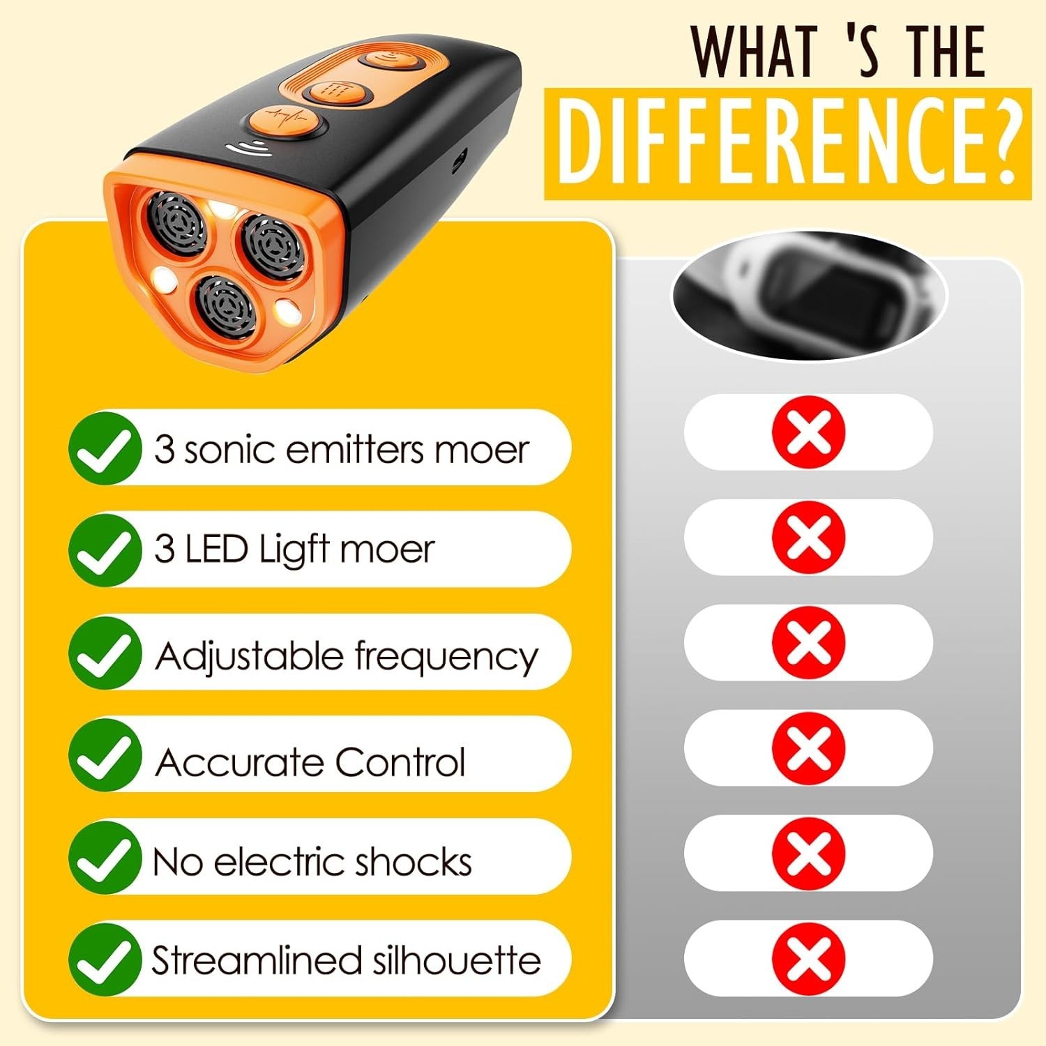 2026 Portable Ultrasonic Dog Repeller Stop Barking Anti Bark Device Rechargeable