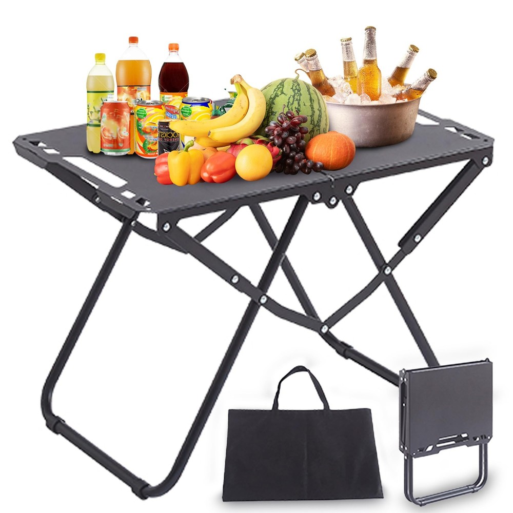 Portable Camping Table, Metal Tactical Foldable Table with Storage Bag, Durab...