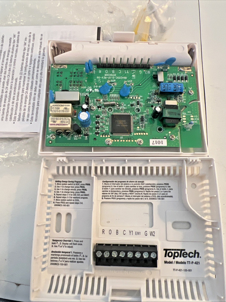 Top Tech TT-N-421 Thermostat Single Stage Digital Programmable