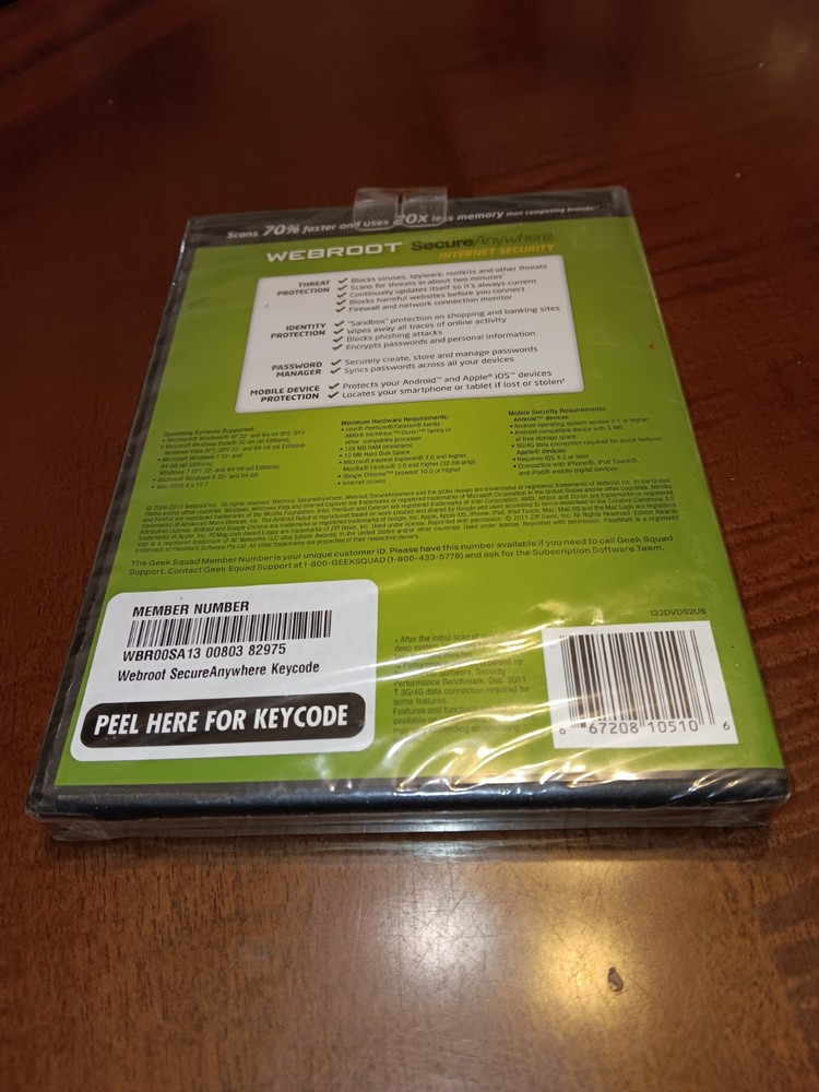 Webroot Software Secure Anywhere Internet Security Plus 2013 for PC, Mac