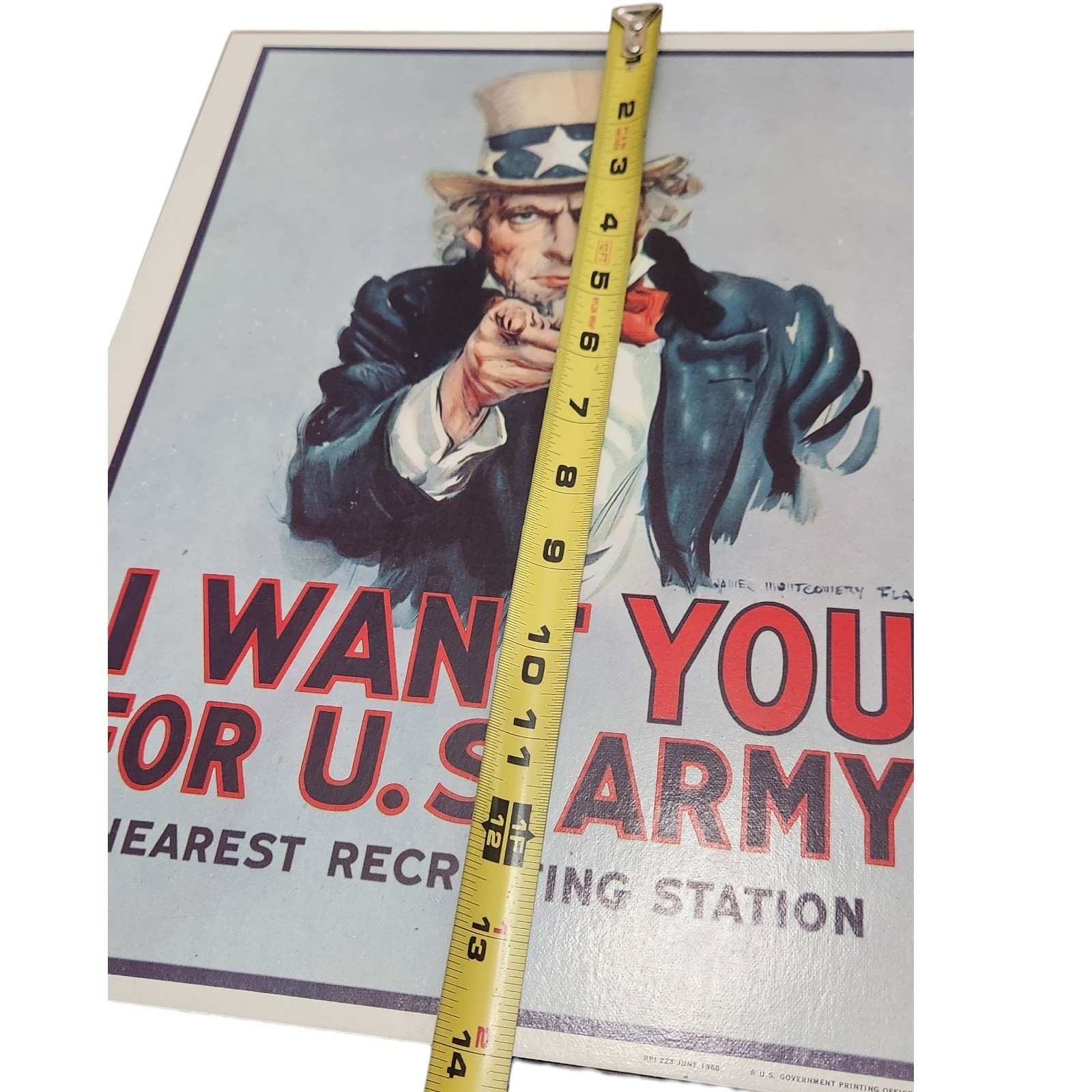Uncle Sam I Want You For US Army Vintage Recruitment Poster 1968 MINT