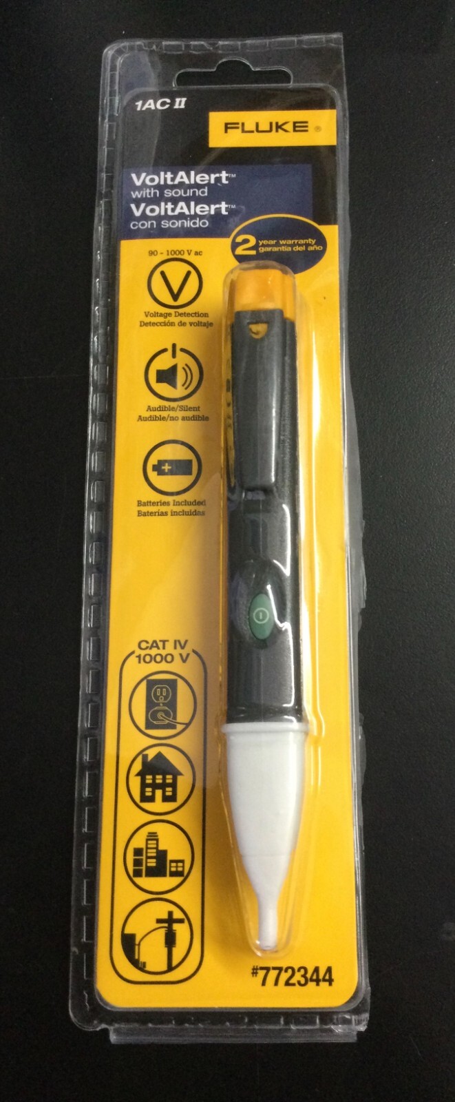 Fluke 1AC-C2 II VoltAlert Non-contact 90~1000V AC Voltage Detector Tester 4165