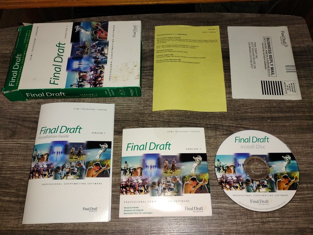 Final Draft Version 7 Scriptwriting Software PC/Mac CD-ROM 2004 C&M Windows 98XP