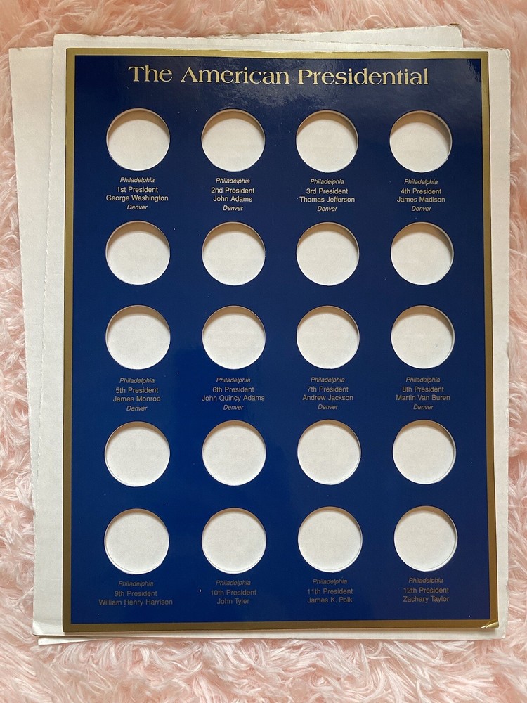 The American Presidential Dollar Coin Holder Display (1st-12th)