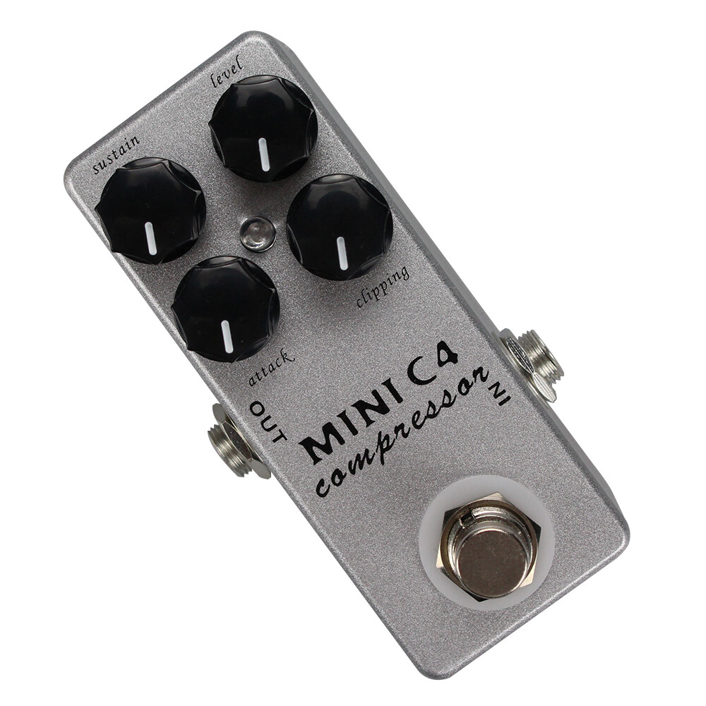 Mosky Mini C4 Compressor Guitar Effect Pedal 4Knob Sustain Level Attack Clipping