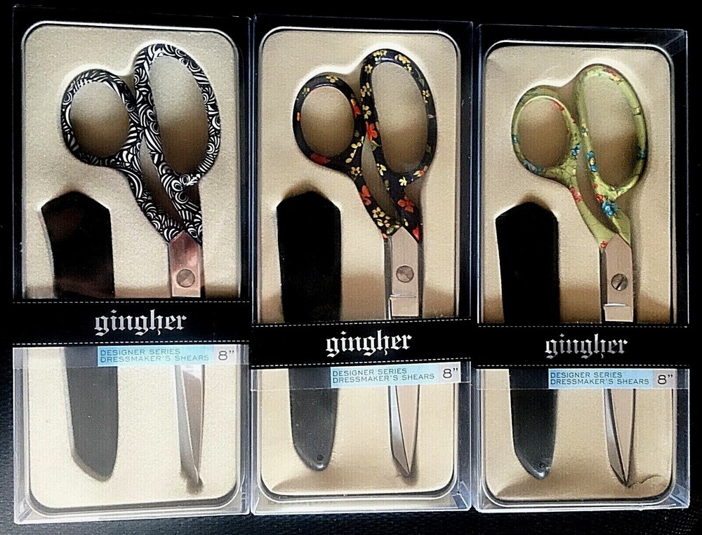 Gingher Designer Series Scissors ~ ELLA ~ EMMA~SARAH~ 8"   NIB!