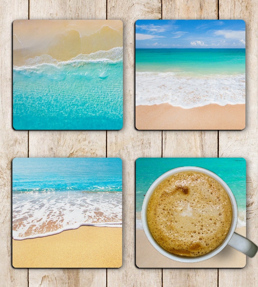 Beach Drink Coasters Set of Four Neoprene