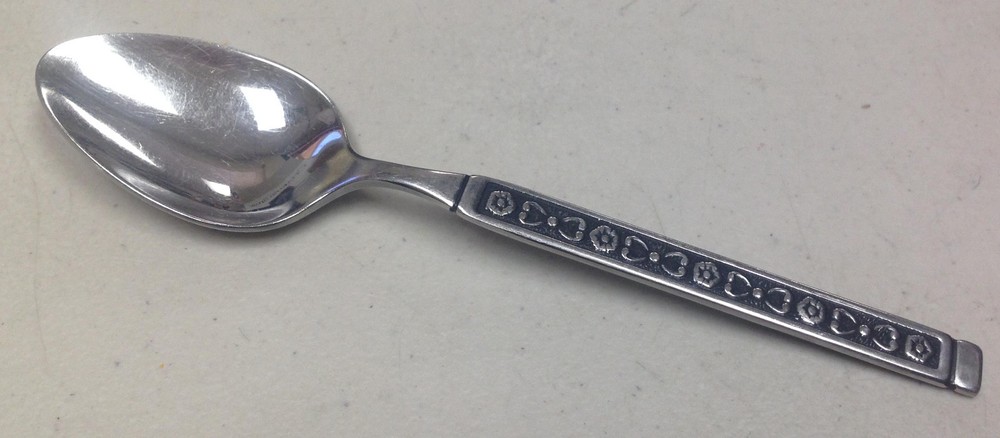 Gorham Hacienda Glossy Black Accent 31037 Stainless Geometric 1 Teaspoon Spoon