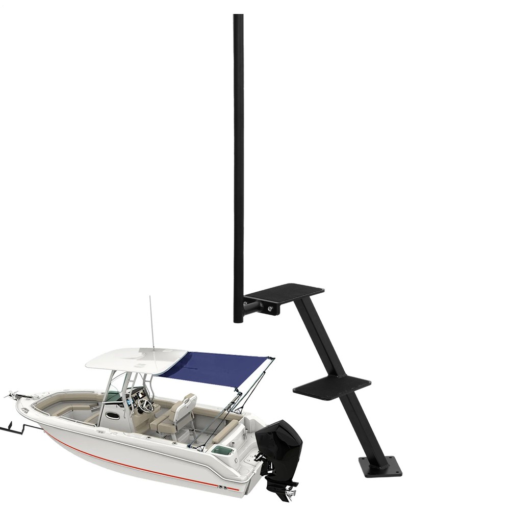 2 Step Foldable Boat Trailer Step W/Handle Yacht Trailer Step Ship For Bass Boat
