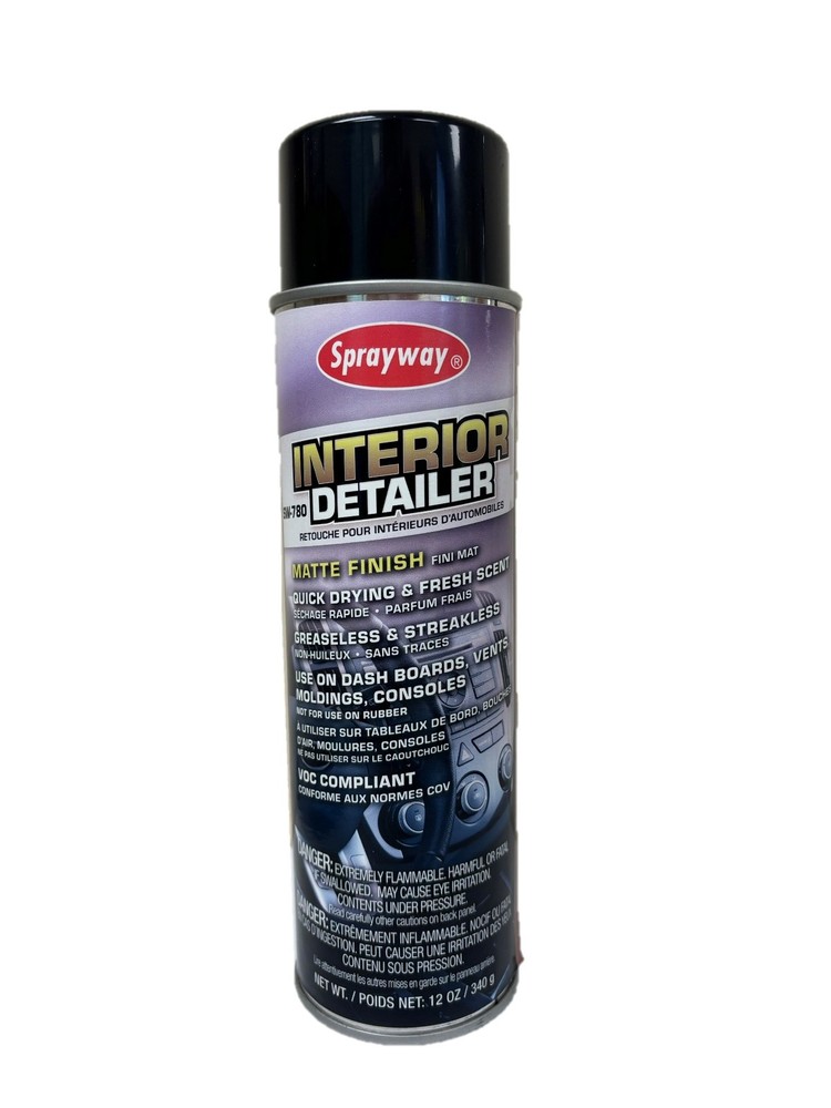 Sprayway Matte Interior Detailer Aerosol Dressing Cleaner Dash Vents 12oz SW780